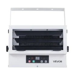 VEVOR Electric Garage Heater, 5000-Watt (2500/5000W) Ceiling Mounted Shop Heater, With Remote Control & Overheat Protection & Low Noise Cross-flow, Commercial for Indoor Workshop Warehouse,240V White