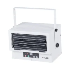 VEVOR Electric Garage Heater, 5000-Watt (2500/5000W) Ceiling Mounted Shop Heater, With Remote Control & Overheat Protection & Low Noise Cross-flow, Commercial for Indoor Workshop Warehouse,240V White