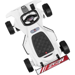 VEVOR Electric Go Kart, 6V 4.5Ah Battery, Pedal Go Kart Portable Outdoor Race Toy for Kids Ages 2+, 20000 RPM Motor, 2 MPH Constant Speed, LED Headlight & Horn, Non-slip Tires, 44 lbs Max Load, White