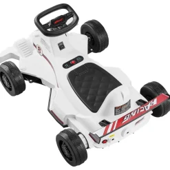 VEVOR Electric Go Kart, 6V 4.5Ah Battery, Pedal Go Kart Portable Outdoor Race Toy for Kids Ages 2+, 20000 RPM Motor, 2 MPH Constant Speed, LED Headlight & Horn, Non-slip Tires, 44 lbs Max Load, White