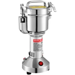VEVOR Electric Grain Mill Grinder, 0.3 lbs Commercial Spice Grinders, High Speed 850W Stainless Steel Pulverizer Powder Machine, for Dry Grains, Spices, Cereals, Coffee, Corn & Pepper, Straight Type