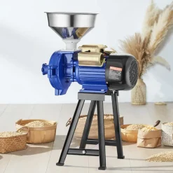 VEVOR Electric Grain Mill Grinder, 3000W Spice Grinders, Commercial Corn Mill with Funnel, Thickness Adjustable Powder Machine, Heavy Duty Feed Flour Cereal Mill Wheat Grinders, Dry Grinder