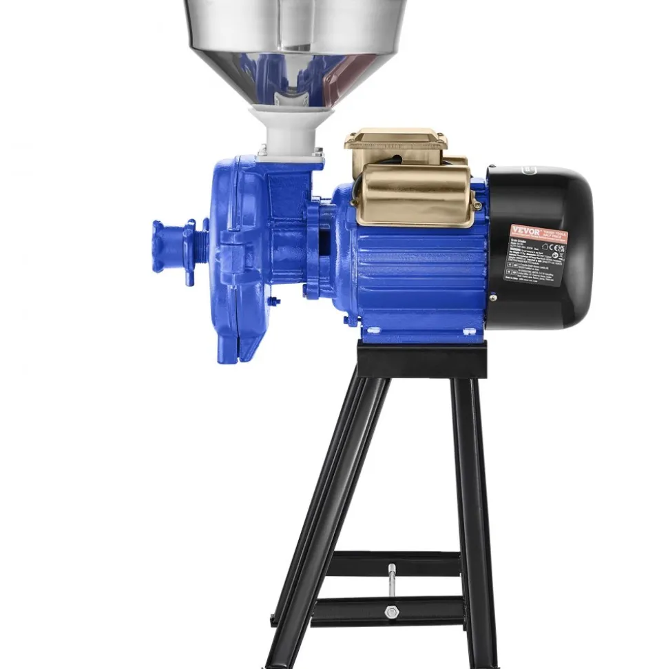 VEVOR Electric Grain Mill Grinder, 3000W Spice Grinders, Commercial Corn Mill with Funnel, Thickness Adjustable Powder Machine, Heavy Duty Feed Flour Cereal Mill Wheat Grinders, Dry Grinder