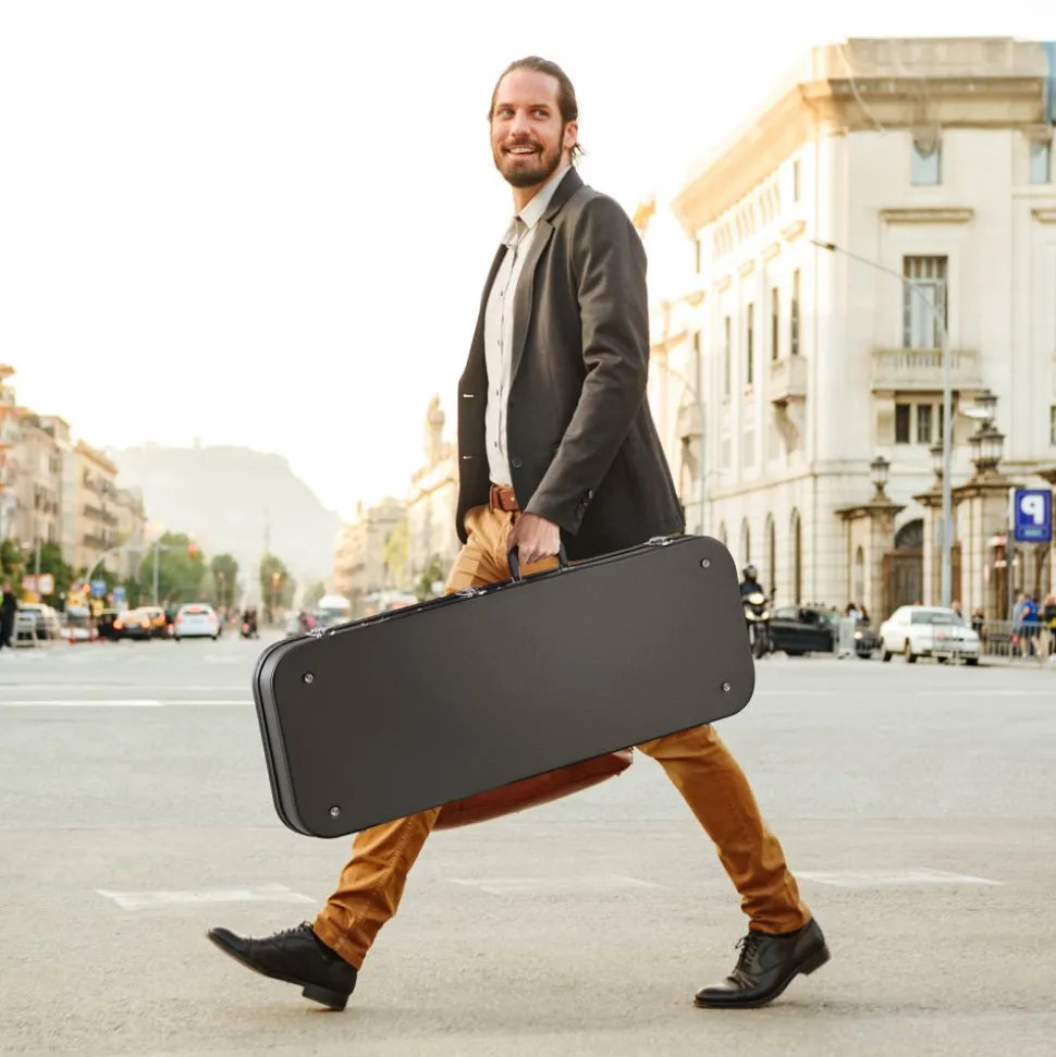 VEVOR Electric Guitar Hard Case, 41.3 Inch, Rectangle Wooden Hard-Shell Protective Carrying Case, with Lock Latch, Padding, Accessory Compartment, Key, for 39 Inch Tele/ST Electric Guitars, Yellow