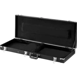 VEVOR Electric Guitar Hard Case, 41.3 Inch, Rectangle Wooden Hard-Shell Protective Carrying Case, with Lock Latch, Padding, Accessory Compartment, Key, for 39 Inch Tele/ST Electric Guitars, Black
