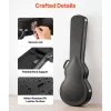 VEVOR Electric Guitar Hard Case, 42.2 Inch, Wooden Hard-Shell Protective Carrying Case with Lock Latch, Sponge Lining, Keys, Accessory Compartment, Water-Resistant, for 39 Inch Les Paul Guitars, Black