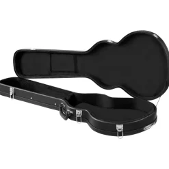 VEVOR Electric Guitar Hard Case, 42.2 Inch, Wooden Hard-Shell Protective Carrying Case with Lock Latch, Sponge Lining, Keys, Accessory Compartment, Water-Resistant, for 39 Inch Les Paul Guitars, Black