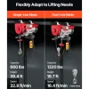 VEVOR Electric Hoist, 1320 lbs Lifting Capacity, 1150W 110V Electric Steel Wire Winch with 14ft Wired Remote Control, 40ft Single Cable Lifting Height & Pure Copper Motor, for Garage Warehouse Factory