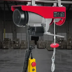 VEVOR Electric Hoist, 1320 lbs Lifting Capacity, 1150W 110V Electric Steel Wire Winch with 14ft Wired Remote Control, 40ft Single Cable Lifting Height & Pure Copper Motor, for Garage Warehouse Factory