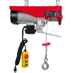 VEVOR Electric Hoist, 1320 lbs Lifting Capacity, 1150W 110V Electric Steel Wire Winch with 14ft Wired Remote Control, 40ft Single Cable Lifting Height & Pure Copper Motor, for Garage Warehouse Factory