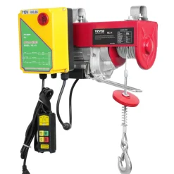 VEVOR Electric Hoist, 880 lbs Lifting Capacity, 850W 110V Electric Steel Wire Winch with Wireless Remote Control, 40ft Single Cable Lifting Height & High-quality Motor, for Garage Warehouse Factory
