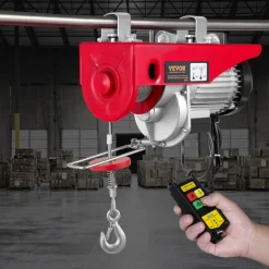 VEVOR Electric Hoist, 880 lbs Lifting Capacity, 850W 110V Electric Steel Wire Winch with Wireless Remote Control, 40ft Single Cable Lifting Height & High-quality Motor, for Garage Warehouse Factory