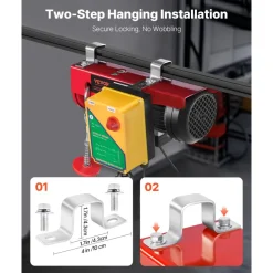 VEVOR Electric Hoist, 1320 lbs Lifting Capacity, 1150W 110V Electric Steel Wire Winch with Wireless Remote Control, 40ft Single Cable Lifting Height & High-quality Motor, for Garage Warehouse Factory