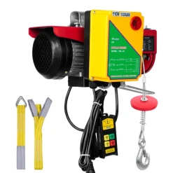 VEVOR Electric Hoist, 1320 lbs Lifting Capacity, 1150W 110V Electric Steel Wire Winch with Wireless Remote Control, 40ft Single Cable Lifting Height & High-quality Motor, for Garage Warehouse Factory