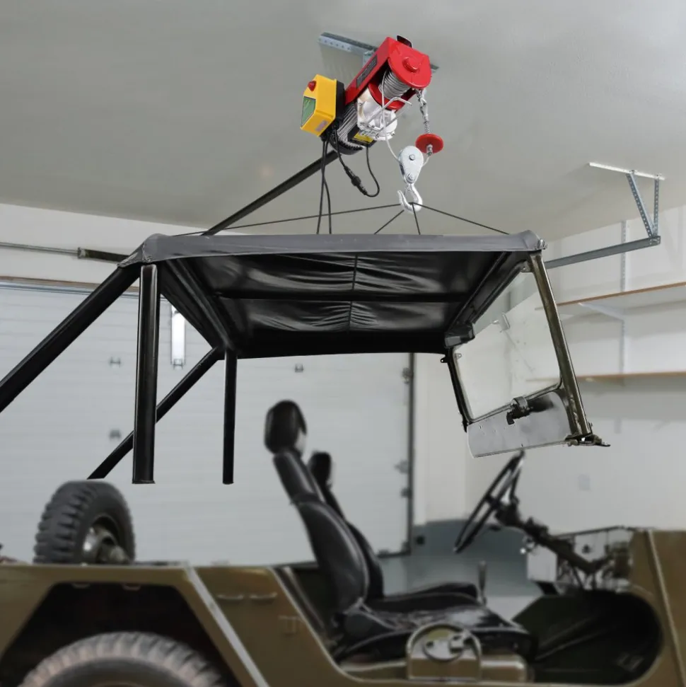 VEVOR Electric Hoist, 2200 lbs 120V Electric Winch with 328 ft Wireless & 14 ft Wired Remote Control, 40 ft Single Cable Lifting Height, Single/Double Slings, Lift Hoist for Garage Warehouse Factory