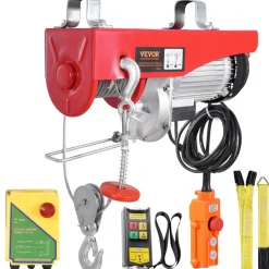 VEVOR Electric Hoist, 2200 lbs 120V Electric Winch with 328 ft Wireless & 14 ft Wired Remote Control, 40 ft Single Cable Lifting Height, Single/Double Slings, Lift Hoist for Garage Warehouse Factory