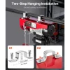 VEVOR Electric Hoist, 440 lbs 120V Electric Winch with 328 ft Wireless & 14 ft Wired Remote Control, 40 ft Single Cable Lifting Height, Single/Double Slings, Lift Hoist for Garage Warehouse Factory
