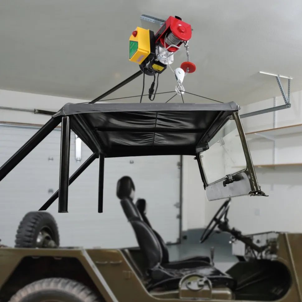 VEVOR Electric Hoist, 1760 lbs 120V Electric Winch with 328 ft Wireless Remote Control, 40 ft Single Cable Lifting Height, Single/Double Slings, Emergency Stop, Lift Hoist for Garage Warehouse Factory