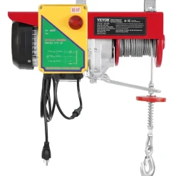 VEVOR Electric Hoist, 1760 lbs 120V Electric Winch with 328 ft Wireless Remote Control, 40 ft Single Cable Lifting Height, Single/Double Slings, Emergency Stop, Lift Hoist for Garage Warehouse Factory