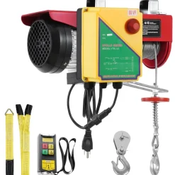 VEVOR Electric Hoist, 1760 lbs 120V Electric Winch with 328 ft Wireless Remote Control, 40 ft Single Cable Lifting Height, Single/Double Slings, Emergency Stop, Lift Hoist for Garage Warehouse Factory