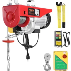 VEVOR Electric Hoist, 1760 lbs 120V Electric Winch with 328 ft Wireless Remote Control, 40 ft Single Cable Lifting Height, Single/Double Slings, Emergency Stop, Lift Hoist for Garage Warehouse Factory