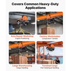 VEVOR Electric Hoist Manual Trolley, 1100 lbs/0.5 Ton Load for PA200 PA250 PA300 PA400 PA500, Push Beam Trolley with Dual Wheels, 2.68"-4.33" Adjustable Beam Flange Width for Straight & Curved I-Beam