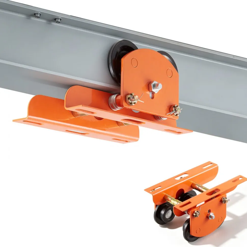 VEVOR Electric Hoist Manual Trolley, 1100 lbs/0.5 Ton Load for PA200 PA250 PA300 PA400 PA500, Push Beam Trolley with Dual Wheels, 2.68"-4.33" Adjustable Beam Flange Width for Straight & Curved I-Beam