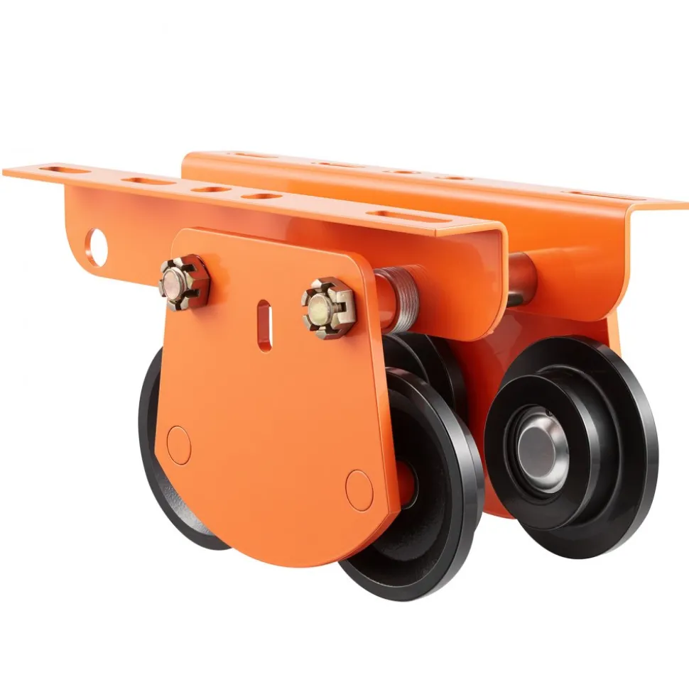 VEVOR Electric Hoist Manual Trolley, 2200 lbs/1 Ton Load for PA600 PA700 PA800 PA900 PA1000, Push Beam Trolley with Dual Wheels, 2.68"-4.33" Adjustable Beam Flange Width for Straight & Curved I-Beam