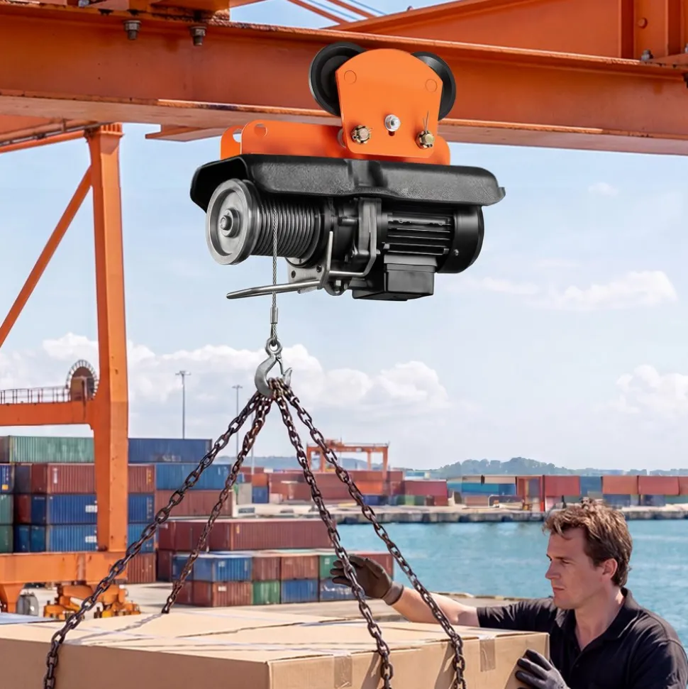 VEVOR Electric Hoist Manual Trolley, 2200 lbs/1 Ton Load for PA600 PA700 PA800 PA900 PA1000, Push Beam Trolley with Dual Wheels, 2.68"-4.33" Adjustable Beam Flange Width for Straight & Curved I-Beam