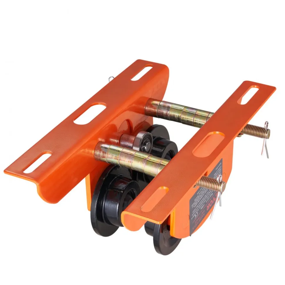 VEVOR Electric Hoist Manual Trolley, 1100 lbs/0.5 Ton Capacity for PA200 PA250 PA300 PA400 PA500, Push Beam Trolley with Dual Wheels, 2.36"-4.72" Adjustable Flange Width for Straight Curved I Beam