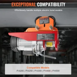 VEVOR Electric Hoist Manual Trolley, 1100 lbs/0.5 Ton Capacity for PA200 PA250 PA300 PA400 PA500, Push Beam Trolley with Dual Wheels, 2.36