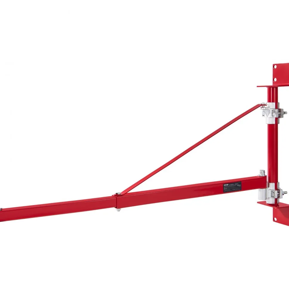 VEVOR Electric Hoist Support Arm, 1320 lbs Max Load Capacity, Electric Hoist Holder Swing Arm with Pole, Steel Hoist Frame, 180° Swivel Scaffold Hoist Lifting Arm, Winch Hoist Arm for Workshop, Garage