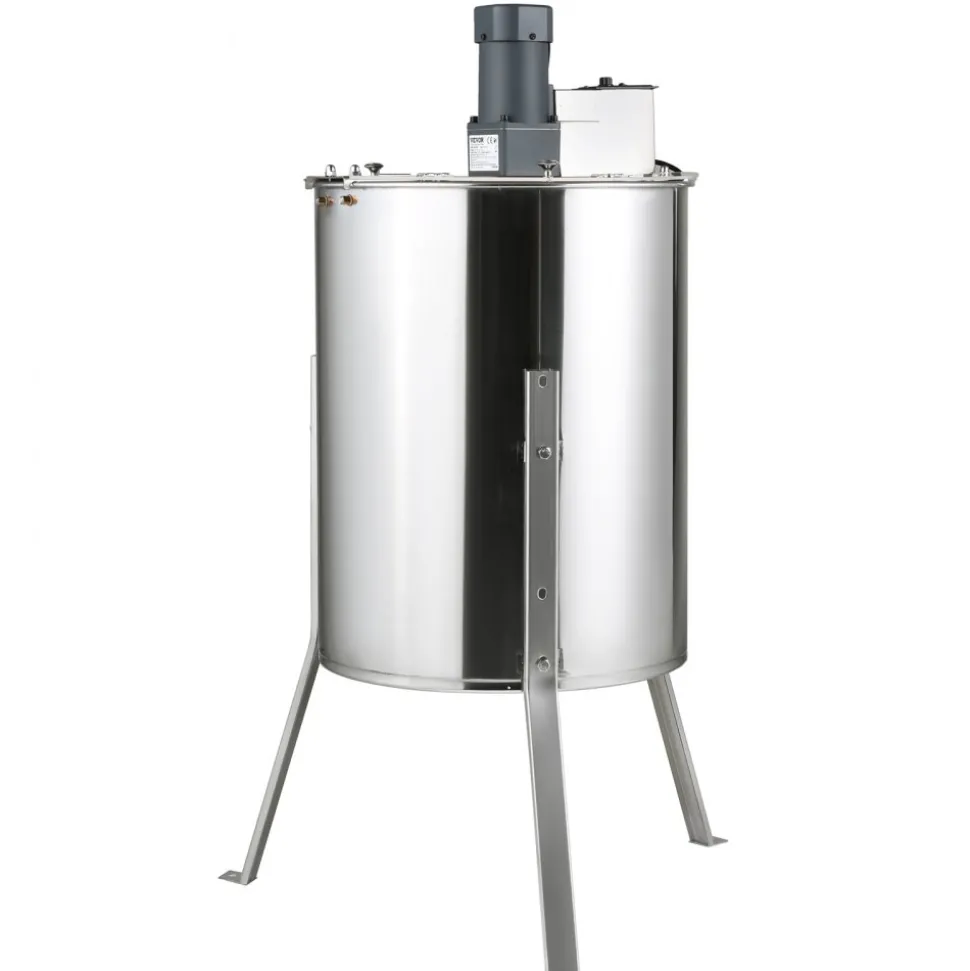 VEVOR Electric Honey Extractor, 4/8 Frames Honey Spinner Extractor, Stainless Steel Beekeeping Extraction, Apiary Centrifuge Equipment with Height Adjustable Stand, Honeycomb Drum Spinner with Lid