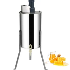 VEVOR Electric Honey Extractor, 2/4 Frames Honey Spinner Extractor, Stainless Steel Beekeeping Extraction, Apiary Centrifuge Equipment with Height Adjustable Stand, Honeycomb Drum Spinner with Lid