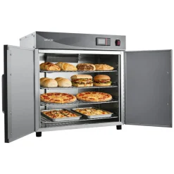 VEVOR Electric Hot Box Food Warmer, 4-Tier Commercial Warming Cabinet with Water Tray, Double-Door and Adjustable Shelves, Stainless Steel Food Warmer Cabinet, for Restaurant, Kitchen, Pizza, Chicken