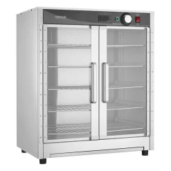 VEVOR Electric Hot Box Food Warmer, 5-Tier Commercial Warming Cabinet with Water Tray, Double-Door and Adjustable Shelves, Stainless Steel Food Warmer Cabinet, for Restaurant, Kitchen, Pizza, Chicken