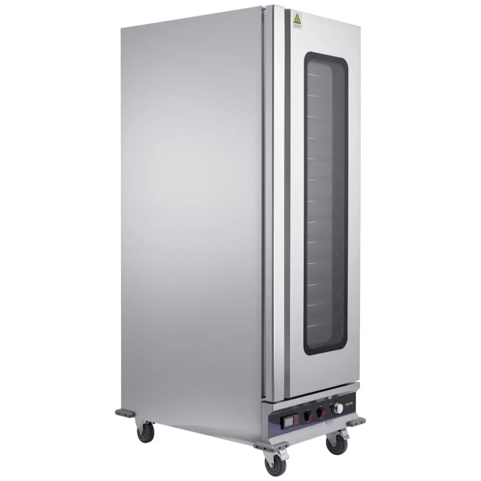 VEVOR Electric Hot Box Food Warmer, 16-Tier Commercial Warming Cabinet with Water Tray, Glass Door and Adjustable Shelves, Stainless Steel Food Warmer Cabinet, for Restaurant, Kitchen, Pizza, Chicken