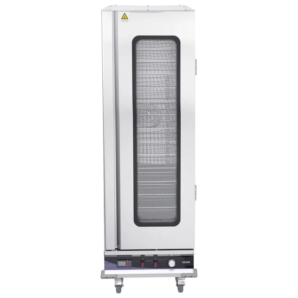 VEVOR Electric Hot Box Food Warmer, 16-Tier Commercial Warming Cabinet with Water Tray, Glass Door and Adjustable Shelves, Stainless Steel Food Warmer Cabinet, for Restaurant, Kitchen, Pizza, Chicken