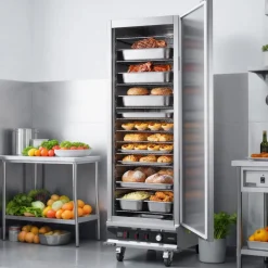 VEVOR Electric Hot Box Food Warmer, 16-Tier Commercial Warming Cabinet with Water Tray, Single-Door and Adjustable Shelves, Stainless Steel Food Warmer Cabinet, for Restaurant, Kitchen, Pizza, Chicken
