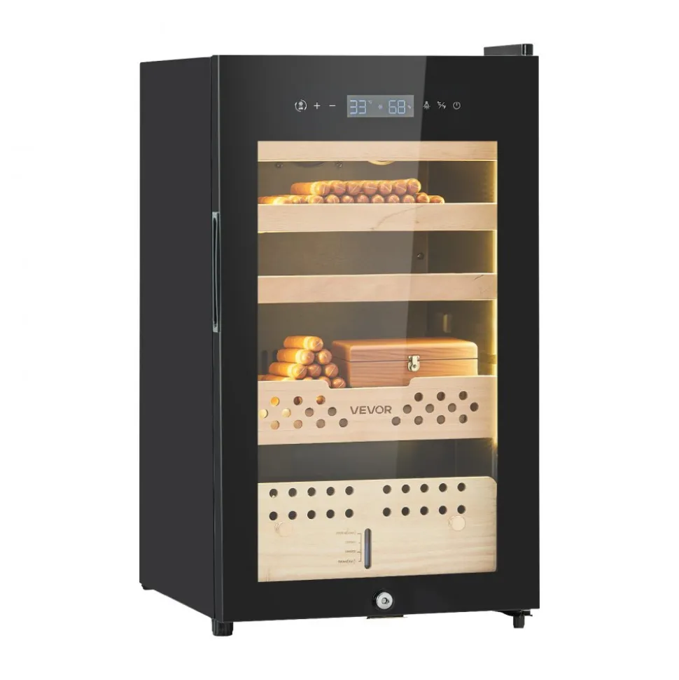 VEVOR Electric Humidor, 70L, 400 Counts Electric Cigar Humidor Cabinet with Compressor Cooling, Constant Humidity & Temperature Control, Spanish Cedar Wood Shelves & Drawers, 4 Layers, for Household