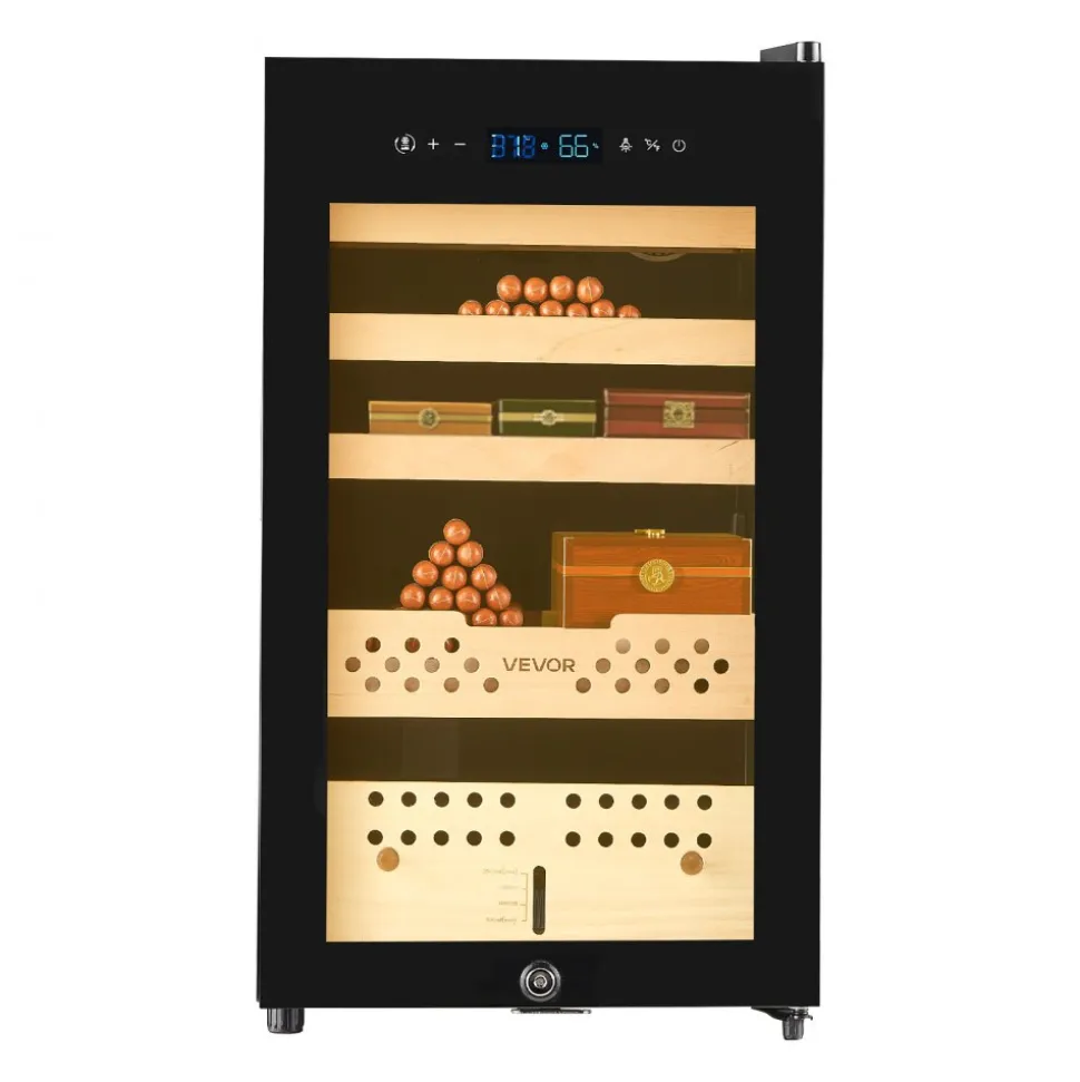 VEVOR Electric Humidor, 70L, 400 Counts Electric Cigar Humidor Cabinet with Compressor Cooling, Constant Humidity & Temperature Control, Spanish Cedar Wood Shelves & Drawers, 4 Layers, for Household