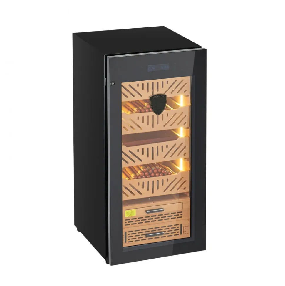 VEVOR Electric Humidor, 105L, 1000 Counts Electric Cigar Humidor Cabinet with Compressor Cooling, Constant Humidity & Temperature Control, Spanish Cedar Wood Shelves & Drawers, 4 Layers, for Household