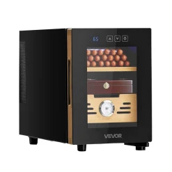 VEVOR Electric Humidor, 16L, 100 Counts Electric Cigar Humidor Cabinet with Cooling Temperature Control, Spanish Cedar Wood Shelves & Drawers, Mechanical Hygrometer, 2 Layers, Cooler for Household