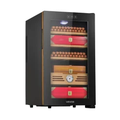 VEVOR Electric Humidor, 48L, 350 Counts Electric Cigar Humidor Cabinet with Cooling Temperature Control, Spanish Cedar Wood Shelves & Drawers, Mechanical Hygrometer, 4 Layers, Cooler for Household