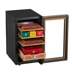 VEVOR Electric Humidor, 48L, 350 Counts Electric Cigar Humidor Cabinet with Cooling Temperature Control, Spanish Cedar Wood Shelves & Drawers, Mechanical Hygrometer, 4 Layers, Cooler for Household