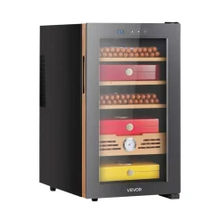 VEVOR Electric Humidor, 48L, 350 Counts Electric Cigar Humidor Cabinet with Cooling Temperature Control, Spanish Cedar Wood Shelves & Drawers, Mechanical Hygrometer, 4 Layers, Cooler for Household