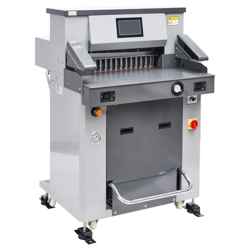 VEVOR Electric Hydraulic Paper Cutter, Heavy Duty Paper Cutter Machine, 1.57 in / 40 mm Cutting Thickness, 18 in / 457.2 mm Cutting Width, Industrial Paper Trimmer with Button Control