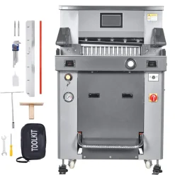 VEVOR Electric Hydraulic Paper Cutter, Heavy Duty Paper Cutter Machine, 1.57 in / 40 mm Cutting Thickness, 18 in / 457.2 mm Cutting Width, Industrial Paper Trimmer with Button Control