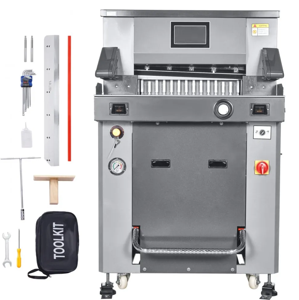 VEVOR Electric Hydraulic Paper Cutter, Heavy Duty Paper Cutter Machine, 1.57 in / 40 mm Cutting Thickness, 18 in / 457.2 mm Cutting Width, Industrial Paper Trimmer with Button Control