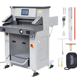 VEVOR Electric Hydraulic Paper Cutter, Heavy Duty Paper Cutter Machine, 1.57 in / 40 mm Cutting Thickness, 18 in / 457.2 mm Cutting Width, Industrial Paper Trimmer with Button Control